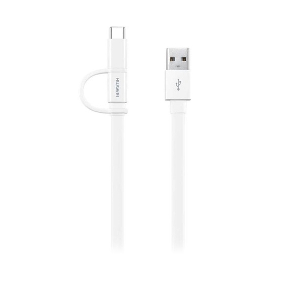 Huawei AP55S USB --> Micro USB / USB Type-C Kábel Fehér (04071417)